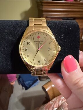 kate spade Gold-tone Watch with Pink Accent
